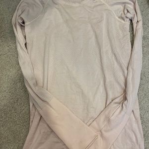 Light pink Long-sleeve Lululemon Shirt (size 6)